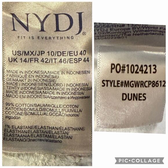 NYDJ Women's Sz 10 High Rise Brigitte Wide Leg Denim Capri LiftTuck style #8612 - Picture 11 of 16